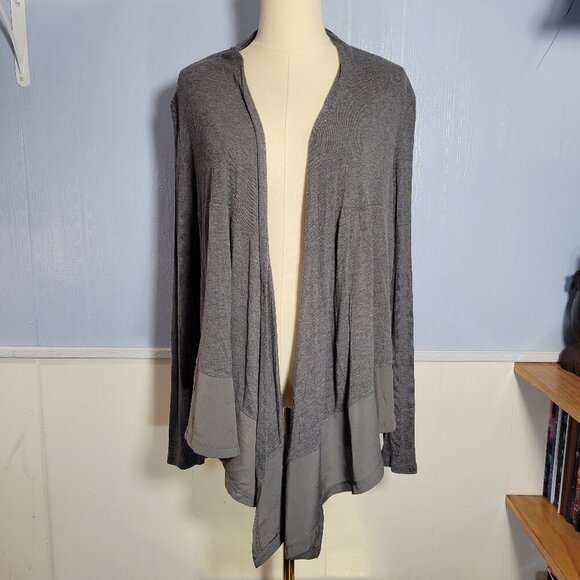 Attention Extra Large Slate Gray Lightweight Longsleeve Open Waterfall Cardigan - Picture 1 of 10